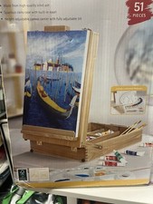 Crelando Tabletop Box Easel art set portable wooden case converts colours