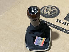 VW Golf MK4 Bora 6 Speed Wood Nut & Black Leather Gearknob Gear Knob Genuine New