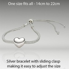 Ladies Silver Heart Charm &