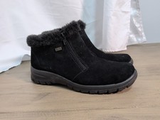 black Rieker Ella women's warm lined suede ankle boots UK Size 7 Eu 40