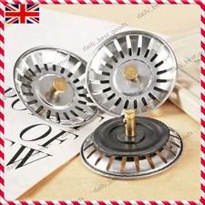 2x Kitchen Sink Strainer Replacement Waste Plug Drainer Basin Drain Filter Steel