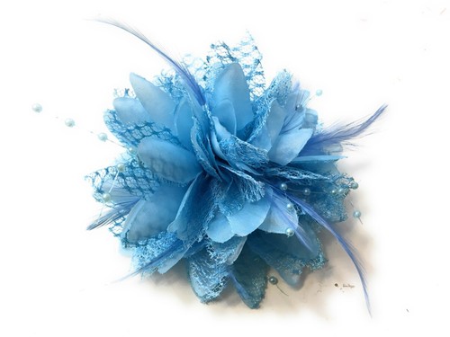 Flower feather bead corsage - flower,