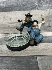Laurel and Hardy  Statue ashtray Figurine Vintage Rare