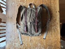 MENS JOHN ROCHA COTTON CANVAS SATCHEL RUCKSACK MILITARY BACKPACK BAG ARMY GREEN