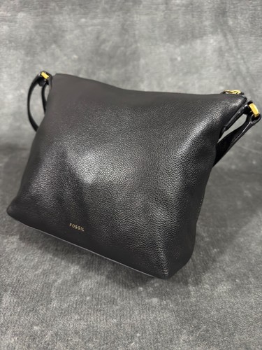 Fossil black leather crossbody - fossil,
