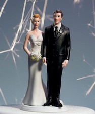 Love Pinch Caucasian Couple Funny Wedding Cake Topper