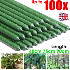 Green Garden Plant Stakes Metal Plastic Coated Climbing Support Cane Pole Sticks
