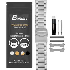 22mm Curved Steel Metal Watch