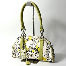 JHON GALLIANO Floral Leather Boston Bag Green A Rank