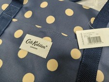 Cath Kidston Tote Button Spot Navy With Changing Mat Bottle Case Toilet Bag BNWT