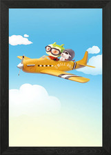 Little Pilot On A Plane Framed