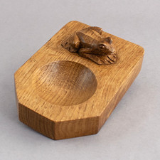 OAK Hand Carved FROG PIN TRAY