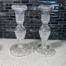 Vintage Set (2) of Waterford Crystal GothicPattern 7.5” Candlesticks. Excellent!