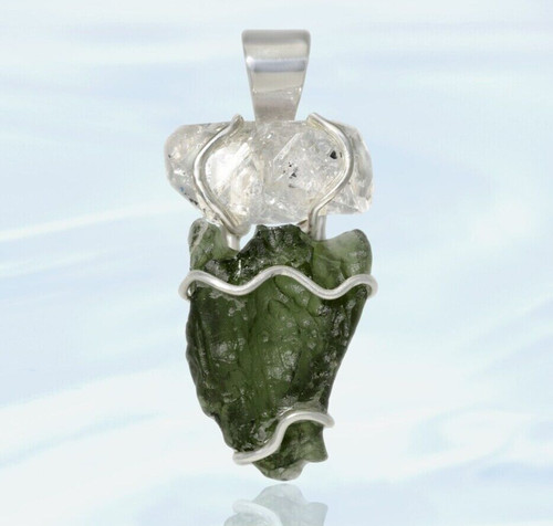 Genuine moldavite and herkimer - genuine,