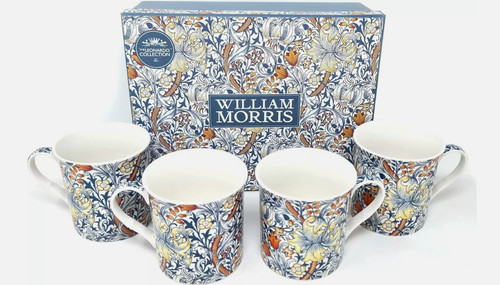 Golden lily mugs - golden, set