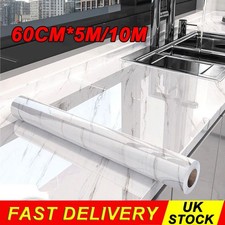 5/10M Kitchen Marble Worktop Covering Cupboard Self Adhesive Sticker Wrap Film