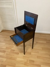 Beautiful Vintage Wooden Craft / Sewing Table Side Table With Storage & Drawer