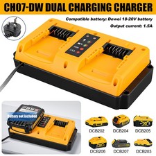 Fast Battery Charger for DeWalt Li-ion Battery Charger Dual Port DCB207 DCB206