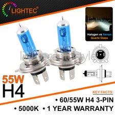 H4 55W HID WHITE XENON HALOGEN BULBS 12V PLASMA UPGRADE 5000K-6000K TOYOTA