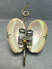 Antique Mother Of Pearl Perfume Holder W/ 2 Perfume Bottles