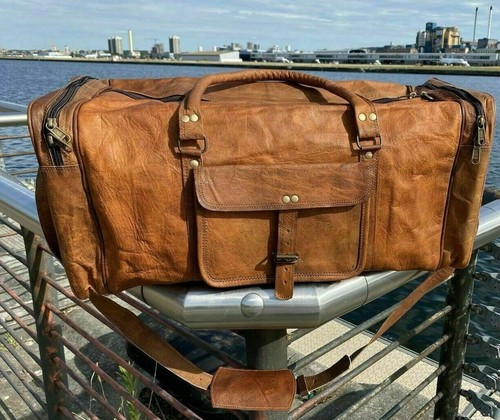 Bag genuine leather travel - leather, gym