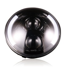 7" Motorcycle Black Projector 12V LED Round HeadLamp Headlight Custom Cruiser
