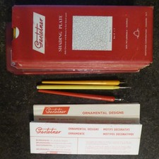 GESTETNER SHADING BORDER & SYMBOL PLATE STENCIL PATTERNS 19 LOT ENGLAND VINTAGE