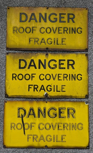 Vintage danger roof - vintage, "danger