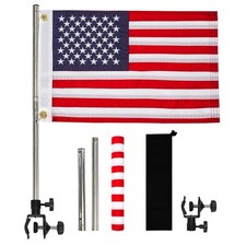 American Boat Flag Pole Kits Marine 16“x24”, Stainless Steel Boat Flag Pole w...