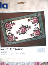 Bucilla Latch Hook Rug Canvas ONLY 26x40" ROSES #16121 NO Yarn chart ONLY