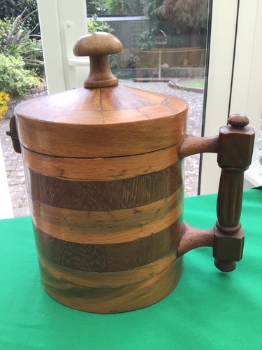 Vintage rustic lidded wooden - vintage,