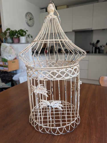 Large cream metal - metal, decorative