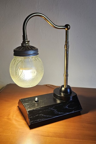 Swan neck desk lamp oak - neck, base
