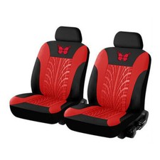 2Pcs Car Front Seat Covers Black/Red Washable Protector Interior Accessories