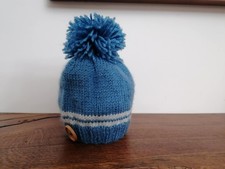 Newborn Baby Blue/White Bobble hat 30cm
