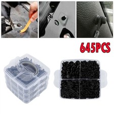 645 Pcs Plastic Retainer Car Auto Fasteners Trim Push Clips Pin Rivet Bumper Kit