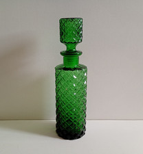 Vintage Green Glass Genie Bottle