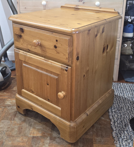 Pine wood bedside cabinet - pine,