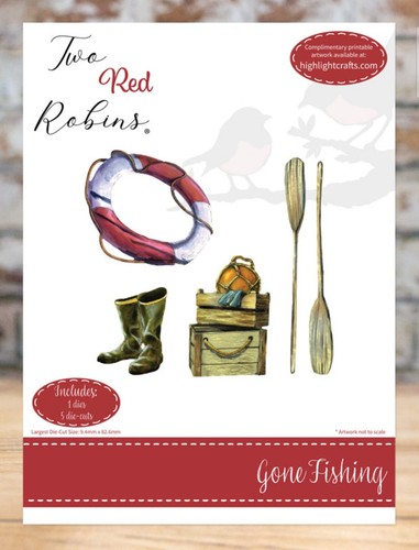Two red robins gone fishing - robins,