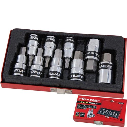 10pc spline hex bit - spline, set