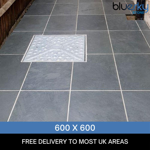 Grey slate paving patio - slate,