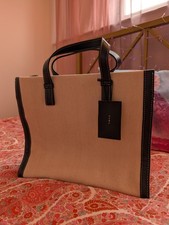 Zara beige canvas tote handbag