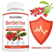 Berberine 2000mg 30/60/120 Capsules Heart Health & Immunity, Non-GMO
