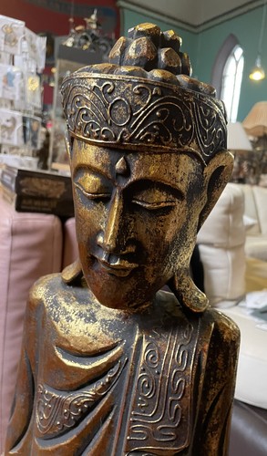 Buddha wood statue hand carved - wood,