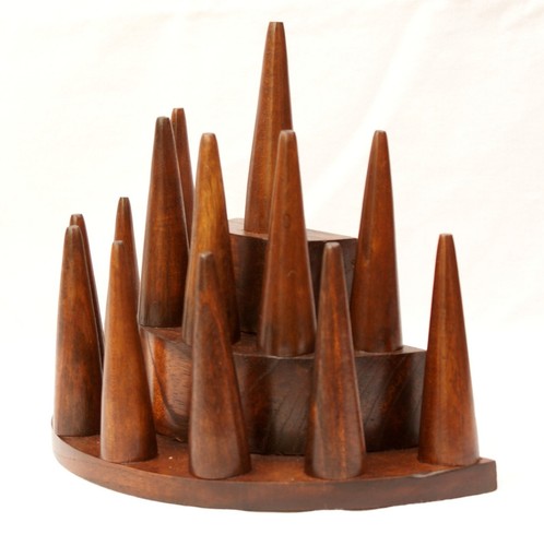 Wooden ring cones display - wooden,