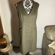 Dubarry Womens Wool Sleeveless Dress Blackthorn Tweed 12/38 Ireland Made Lined