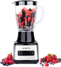NETTA Table Blender - Smoothie Maker with Glass Jug - Electric Jug Mixer and Gri