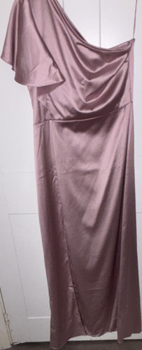 Quiz pink satin one shoulder - pink,