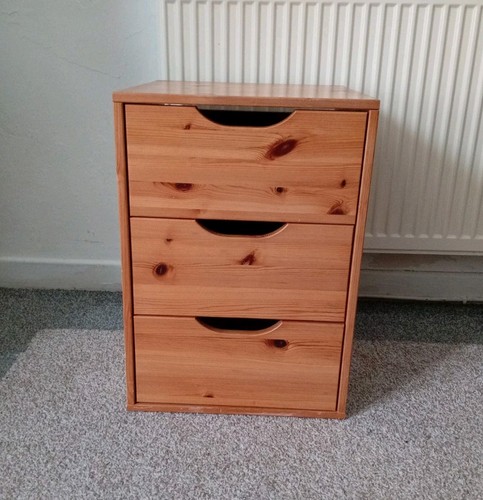 Solid pine bedside table - pine,