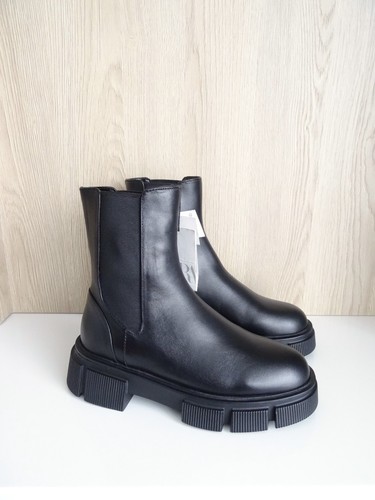 Zara black leather ankle - zara, boots